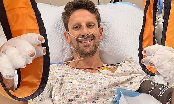 romain-grosjean-meldete-sich-aus-spital:-„ich-bin-okay“ romain-grosjean-meldete-sich-aus-spital:-„ich-bin-okay“