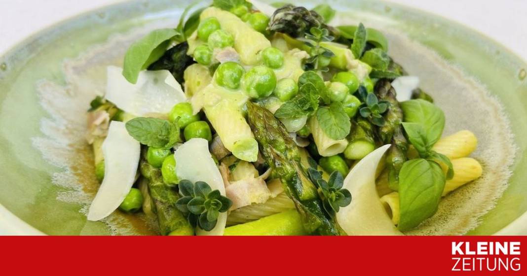 makkaroni-|-gruener-spargel-|-schinken-|-erbsen makkaroni-|-gruener-spargel-|-schinken-|-erbsen